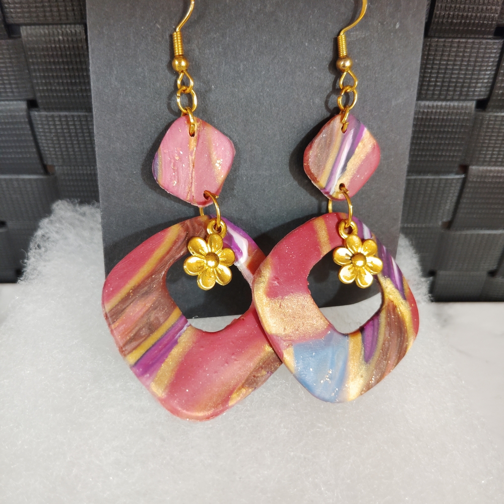 Colorful Geometric Dangle Earrings